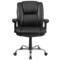 Emma and Oliver Big & Tall 400 lb. Rated Leather Swivel Ergonomic Task Office Chair with Chrome Base and Adjustable Arms